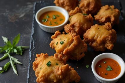 There's just something right about the sizzle of pakoras frying while rain taps on the roof.