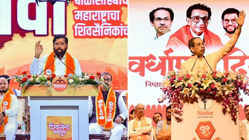 Shinde & Thackeray Revive Revive Shiv Sena's classic "Marathi Manus, Sons of Soil" precedes the BMC poll