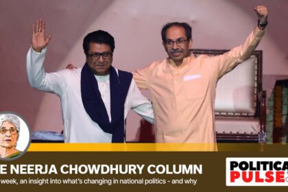 Uddhav Thackeray and Raj Thackeray during their joint victory rally in Mumbai on July 5