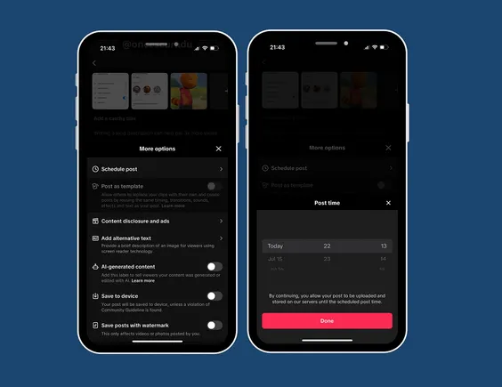 Tiktok adds scheduling options to Post Composer
