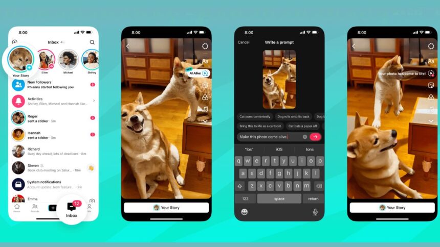 TikTok Introduces New AI Alive Tool to Create Videos From Photos in Stories