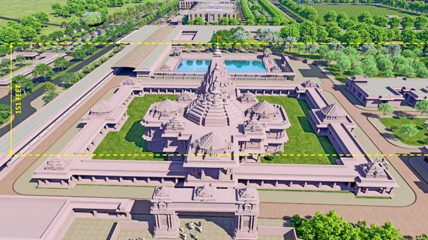 The proposed design of the Maa Janaki Janmabhoomi Temple being built in Sitamarhi.