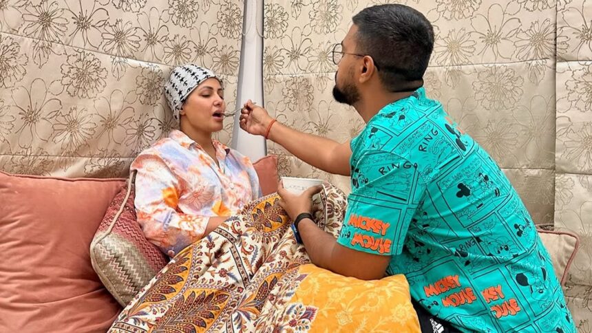 Hina Khan, who has been battling breast cancer, is being cared for by her husband Rocky Jaiswal