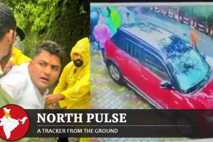 Panchayat member Dikar Singh Mewari being dragged away on August 14, polling day.