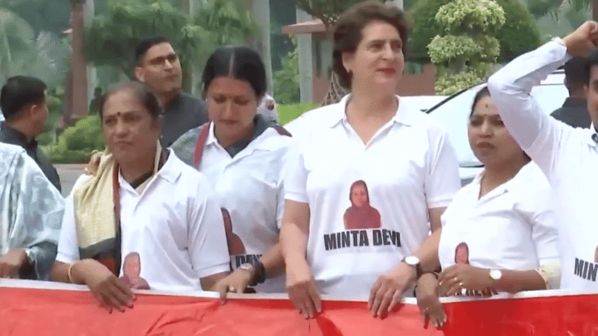"124-year-old Mintadevi" is the face of the Indian bloc's "voting" protest.