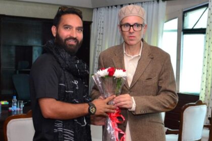 J&K AAP MLA Mehraj Malik with CM Omar Abdullah