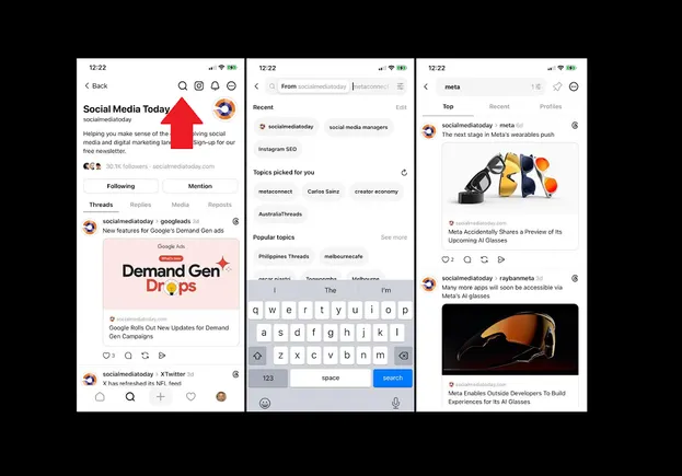 Thread updates profile search capacity