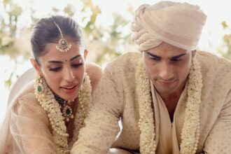 Bollywood actor Prateik Babbar and actress Priya Banerjee got married in an intimate wedding at Smita Patil’s home. However, his father Raj Babbar and the Babbar family were not invited. Read on to find out more about the wedding, their outfits, and the family controversy.