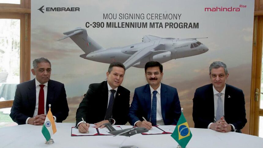 Embraer opens India office, signs agreement with Mahindra Group to develop hub for C-390 military transport aircraft