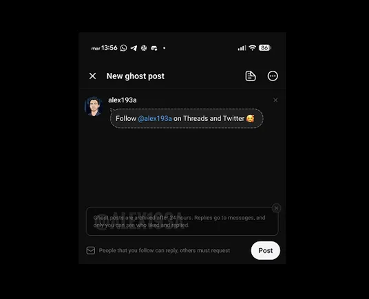 Thread is experimenting with "ghost posts" that are automatically deleted after 24 hours