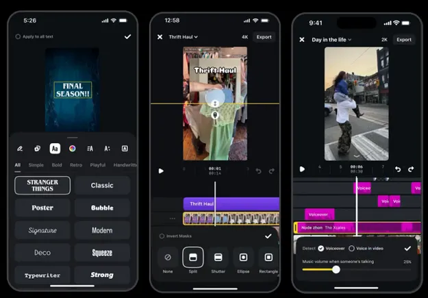 Added editing features, including "Stranger Things" font