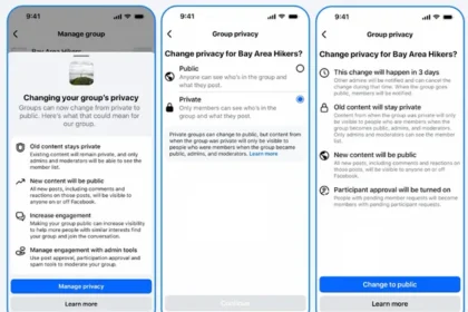 Facebook allows private groups to be switched to public instead