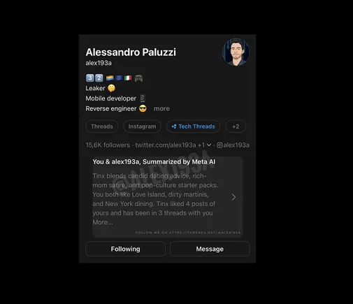 Experiment with threads using Profile AI Interaction Overview