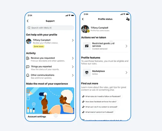 Meta launches AI-powered account support options