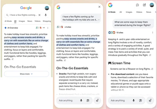 Google tests direct link from search to AI mode