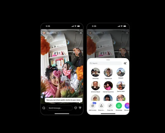 You can now reshare public stories on Instagram