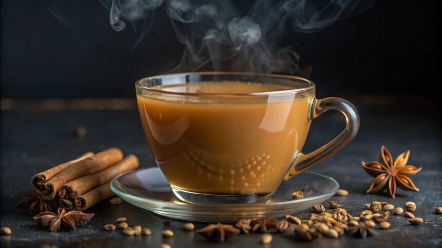 When milk is added before the teabag is removed, the temperature of the brewing liquid drops instantly