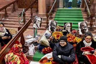 G RAM G Bill, TMC Parliament protest against G RAM G Bill, TMC MPs Parliament sleepover against G RAM G Bill, TMC Parliament sleepover against G RAM G Bill, TMC protest against G RAM G Bill, Indian express news, current affairs