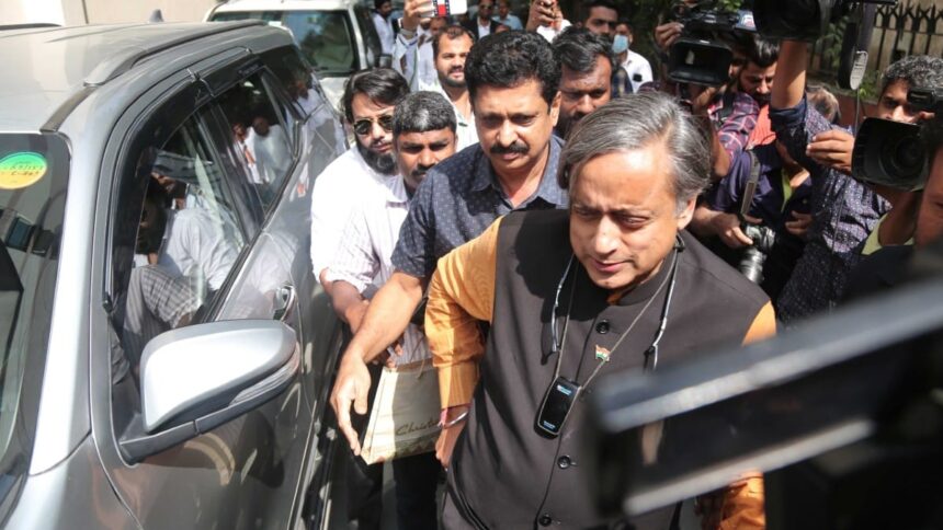 Tharoor declares that his commitment to Congress has never wavered. “Who said I was straying from the party line?”