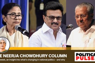 (From left to right) Bengal CM Mamata Banerjee, Tamil Nadu CM and DMK chief M K Stalin and Kerala CM Pinarayi Vijayan.