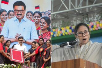 Chief Minister Mamata Banerjee during a programme at Bankura on Tuesday, December 30, 2025. (Express photo)
