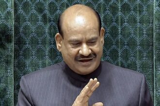 Lok Sabha Speaker Om Birla conducts the proceedings of Lok Sabha during the Parliament Budget Session