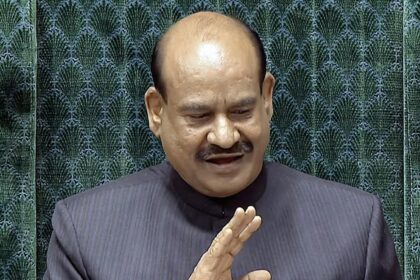 Lok Sabha Speaker Om Birla conducts the proceedings of Lok Sabha during the Parliament Budget Session
