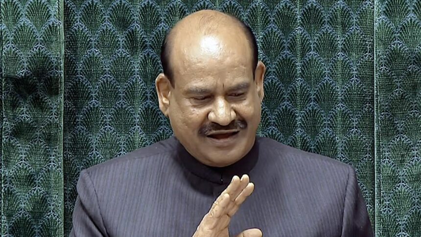 Lok Sabha Speaker Om Birla conducts the proceedings of Lok Sabha during the Parliament Budget Session