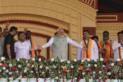 PM Narendra Modi's rally at Brigade parade ground।Kolkata express photo।by Partha Paul