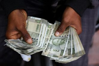 The rupee rose 50 paise against the US dollar to 92.56 rupees in early trade after the US and Iran agreed to a two-week ceasefire.