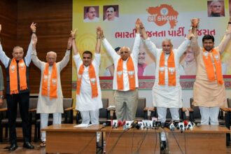 Bharatiya Janata Party wins overwhelmingly in local body polls in Gujarat, Congress improves tally. AAP failed to achieve repeat in 2021