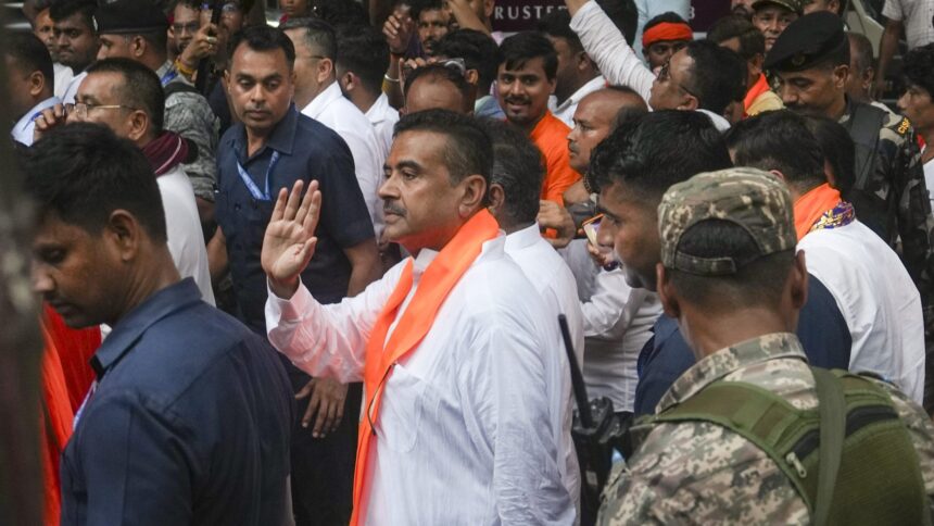 TMC and BJP workers clash during Suvendu Adhikari's visit to polling station in Kolkata