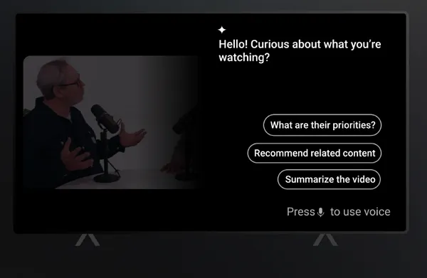 YouTube connects AI chatbot to smart TVs