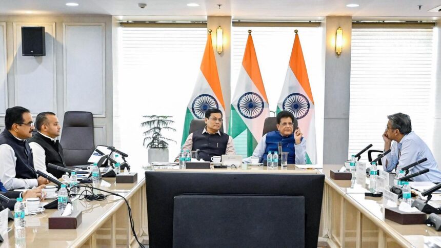 Piyush Goyal meets officials and industry representatives to discuss ways to boost manufacturing