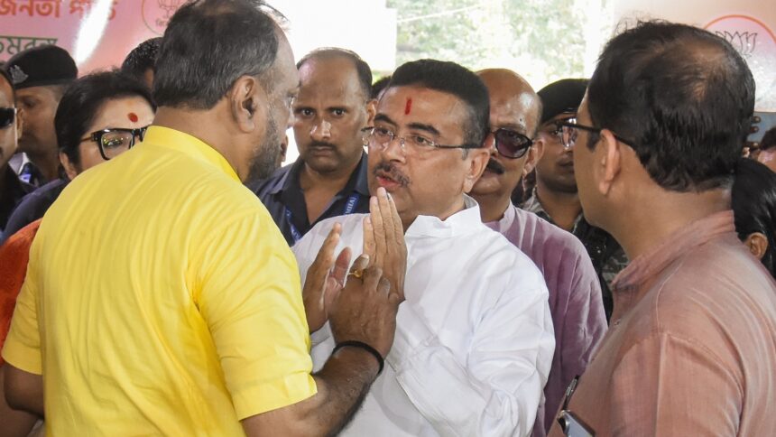 West Bengal Chief Minister Suvendu Adhikari interacts with people during the Janata Darbar