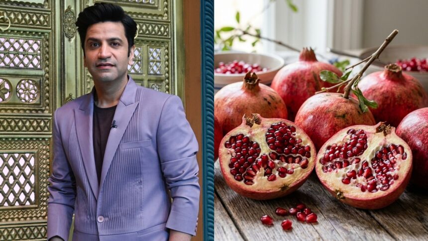 Chef Kunal Kapur demonstrates how to cut pomegranate