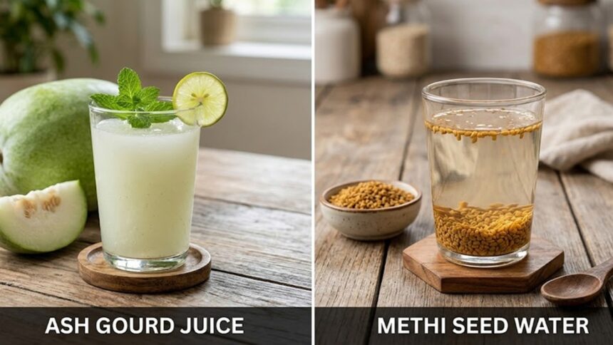 Ash gourd juice and methi seed water for summer health