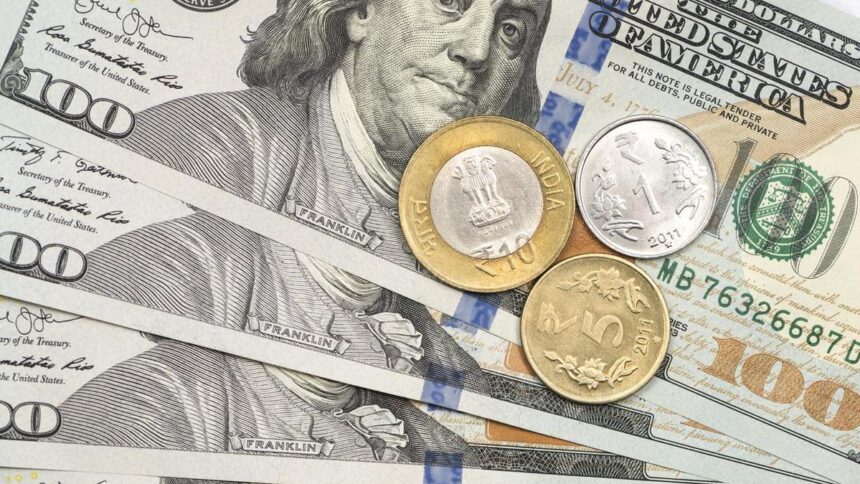 The rupee depreciated by 10 paise to close at Rs 94.95 against the US dollar.