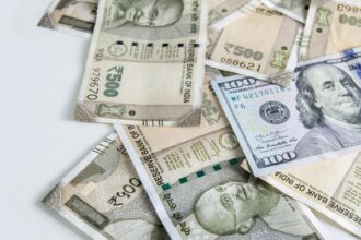 The rupee depreciated by 9 paise to close at Rs 94.54 against the US dollar.