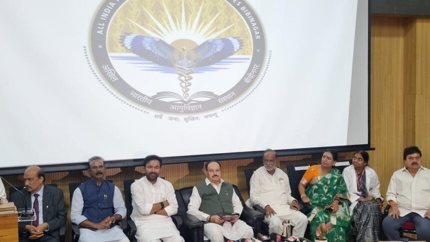 JP Nadda said AIIMS Bibinagar will be fully operational by December and construction will be 87% complete.