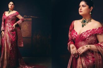 Anshula Kapoor in custom Amit Aggarwal for her wedding reception