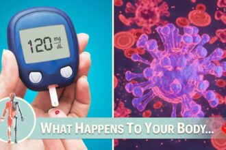 Person checking blood sugar after recovering from illness