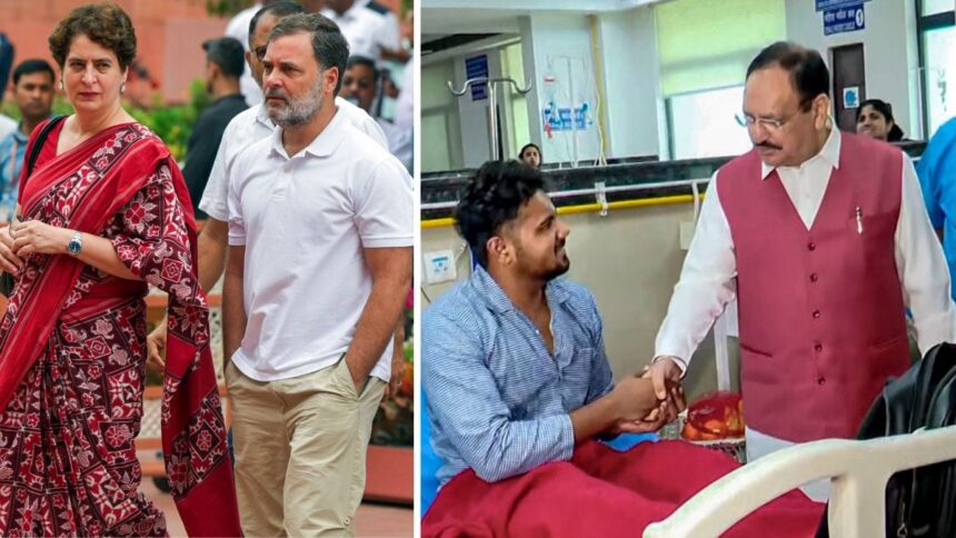 Rahul, Priyanka, Nadda, Kejriwal: Politicians rush to Delhi hospital to visit injured protesters