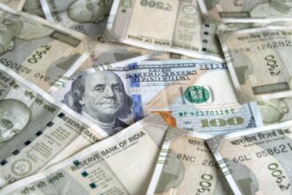 The rupee depreciated by 20 paise to close at Rs 95.38 against the US dollar.