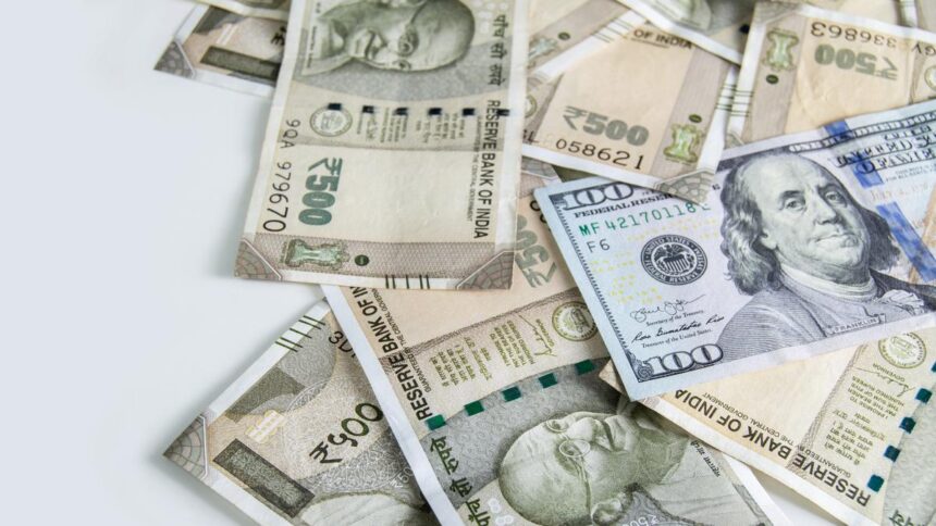 The rupee depreciated by 18 paise to close at Rs 95.34 against the US dollar.